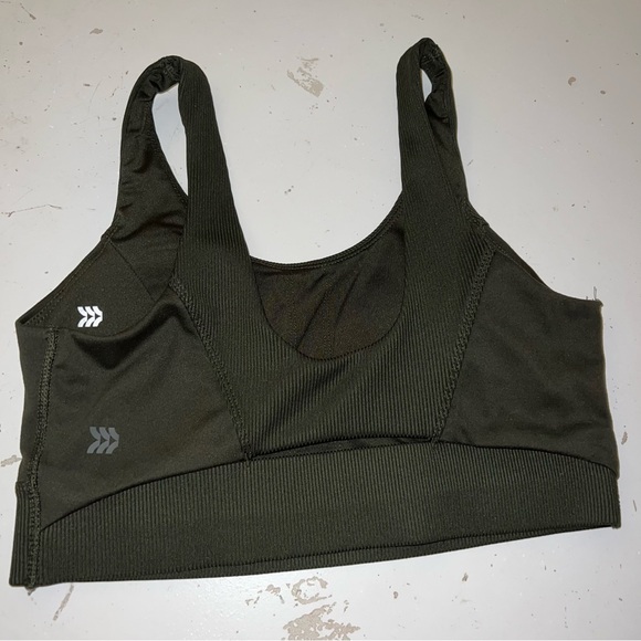 All in motion army green open back athletic bra size small - Picture 3 of 7